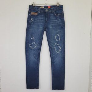 Pilcro & The Letterpress Hyphen Relaxed Straight Distressed Patchwork Jean